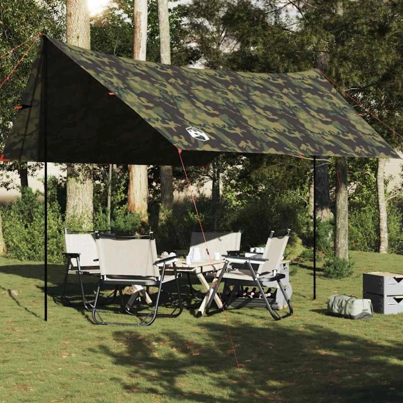 vidaXL Tarp 438x376x212 cm vandtæt camouflage