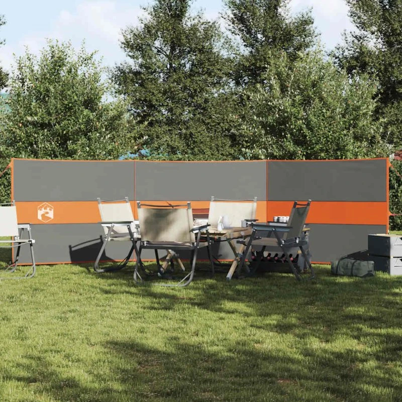 vidaXL Læsejl 490x123 cm vandtæt grå/orange