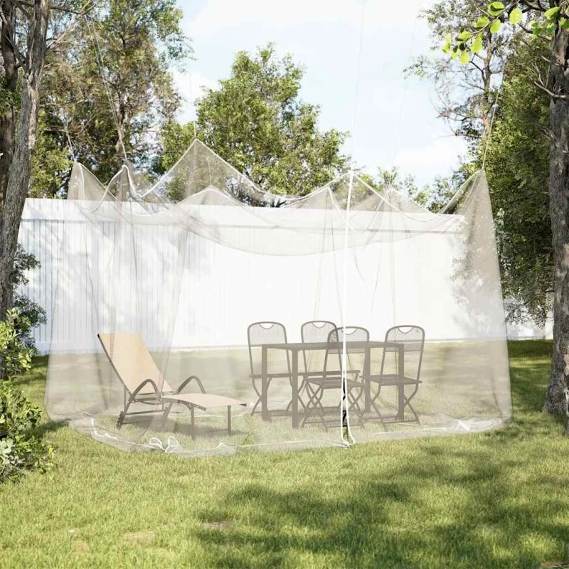 vidaXL Myggenet 300x300x250 cm hvid 220 mesh, foldbart til udendørs brug