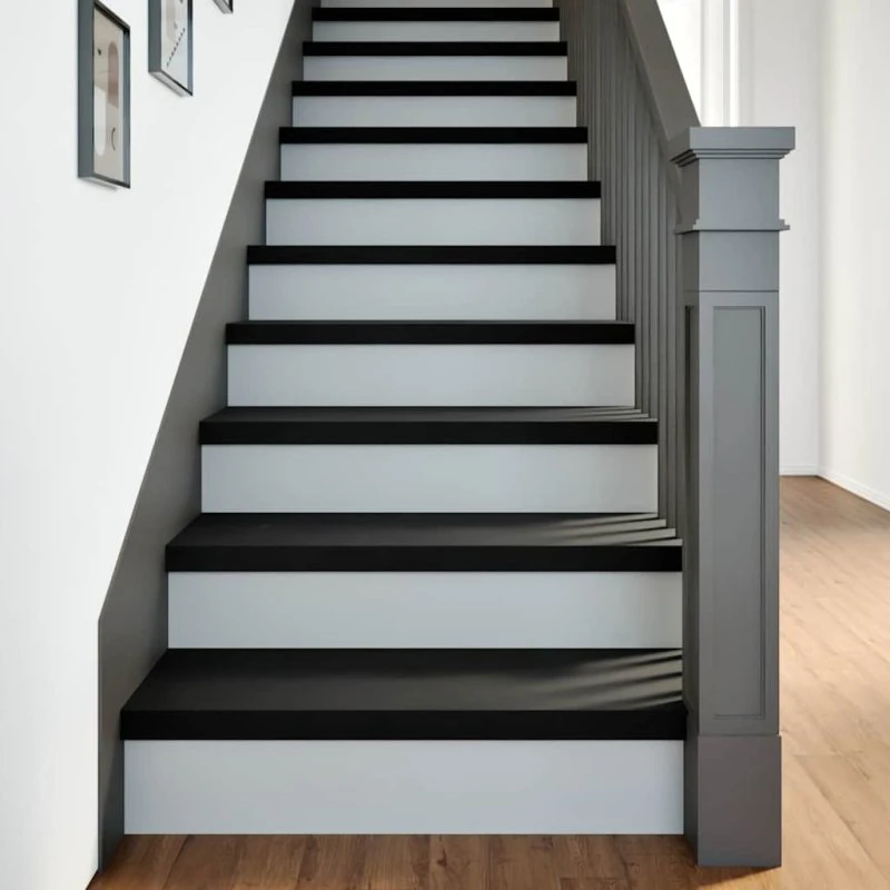 vidaXL trappemåtter 8 stk. mørkebrun 80x25x2 cm massivt egetræ