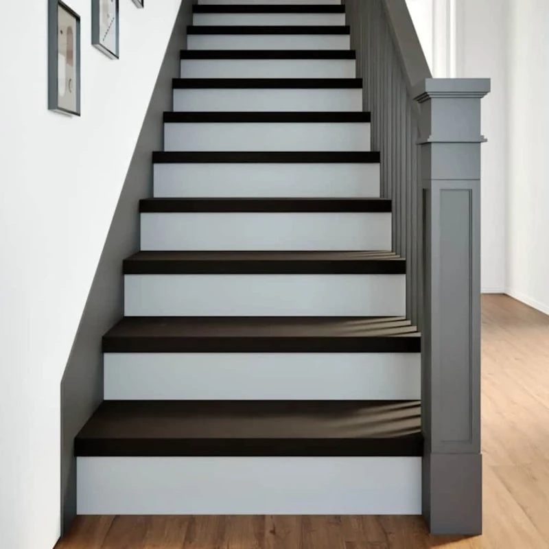 vidaXL Trappemåtter 12 stk. mørkebrun 70x30x2 cm massivt egetræ