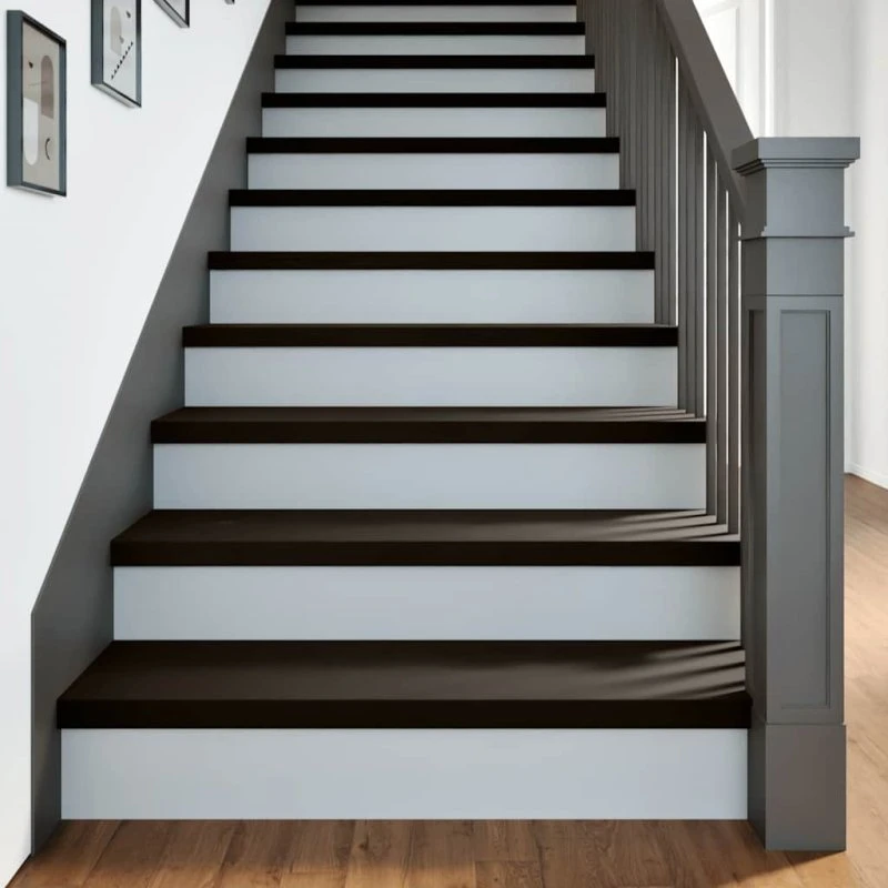 vidaXL Trappemåtter 2 stk. Mørkebrun 100x30x2 cm Massivt Egetræ