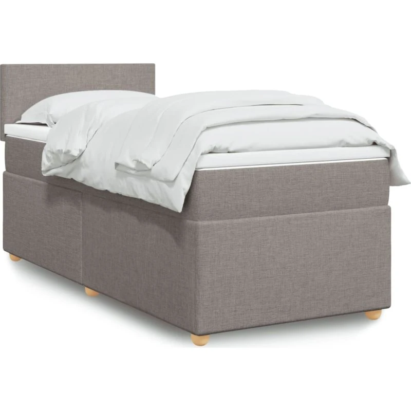 vidaXL Kontinentalseng 100x200 cm med gråbrun stofmadras