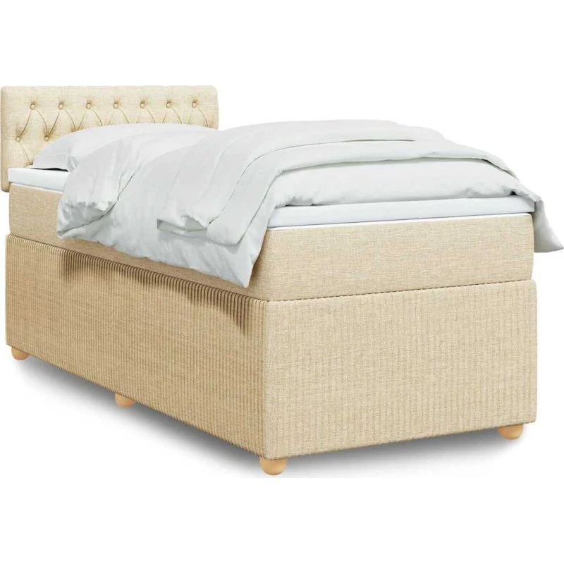 vidaXL Kontinentalseng med Madras 80x200 cm Creme