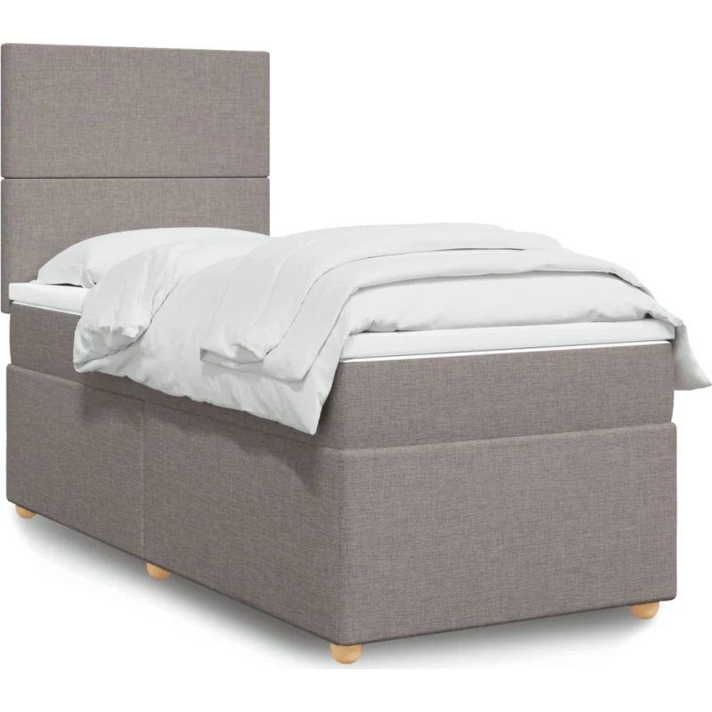 vidaXL Kontinentalseng 100x200 cm med Pocketfjedermadras gråbrun