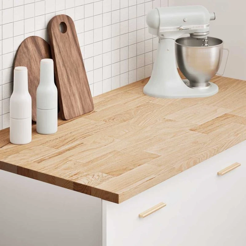 vidaXL Køkkenbordplade 120x63,5x2,7 cm massivt egetræ rektangulær