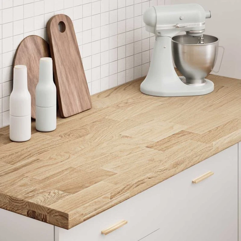 vidaXL Køkkenbordplade 140x63,5x4 cm massivt egetræ rektangulær