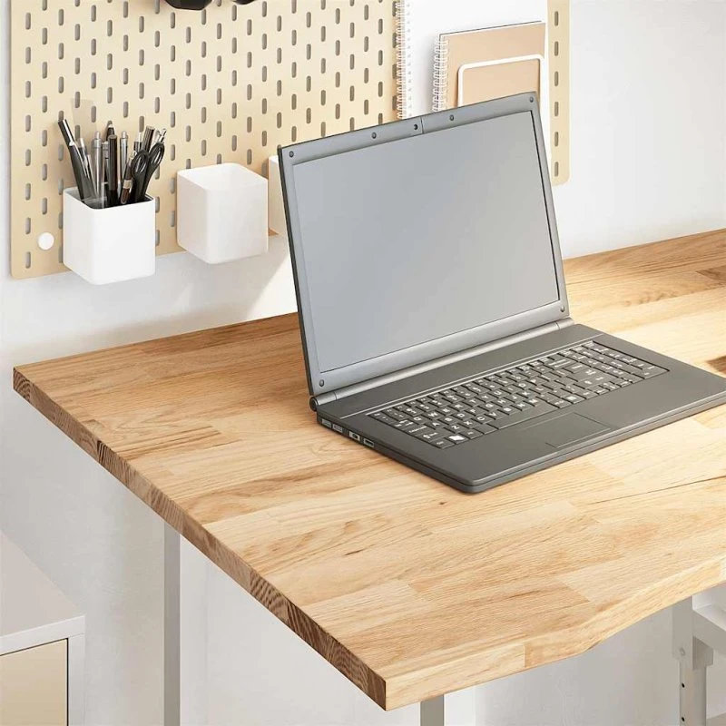 vidaXL bordplade 100x80x2,5 cm massivt egetræ ubehandlet