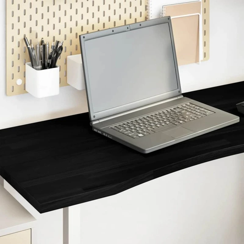 vidaXL bordplade 120x60x2,5 cm massivt egetræ mørkebrun