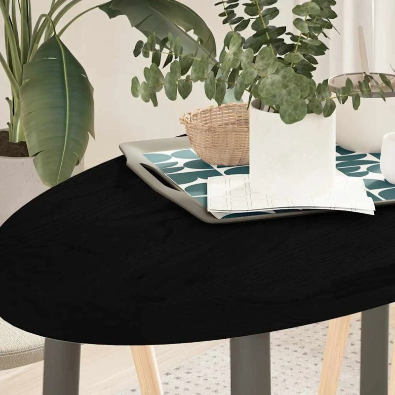 vidaXL bordplade 100x50x4 cm massivt egetræ oval mørkebrun