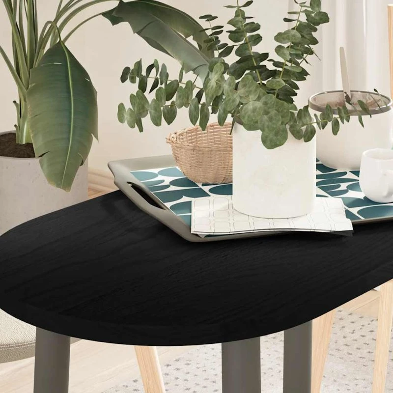 vidaXL bordplade 80x40x2 cm massivt egetræ oval mørkebrun