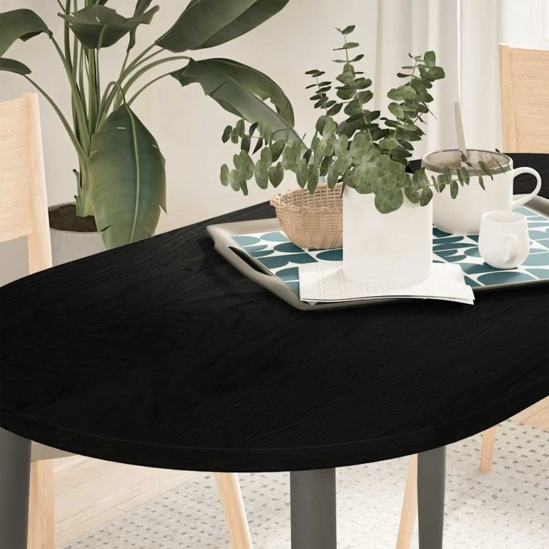 vidaXL bordplade 120x60x2 cm mørkebrun massivt egetræ oval