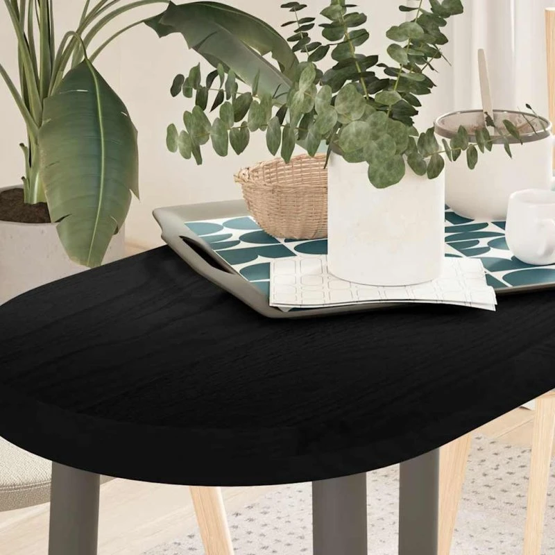 vidaXL bordplade 80x40x4 cm massivt egetræ oval mørkebrun