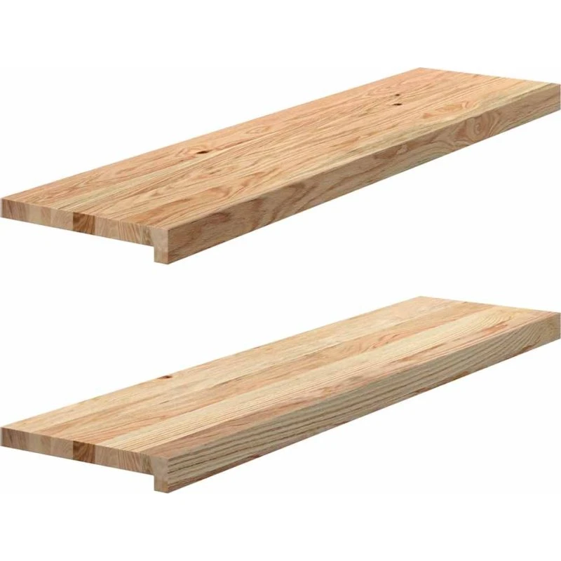 vidaXL Vindueskarme 2 stk 100x25x2 cm ubehandlet massivt egetræ