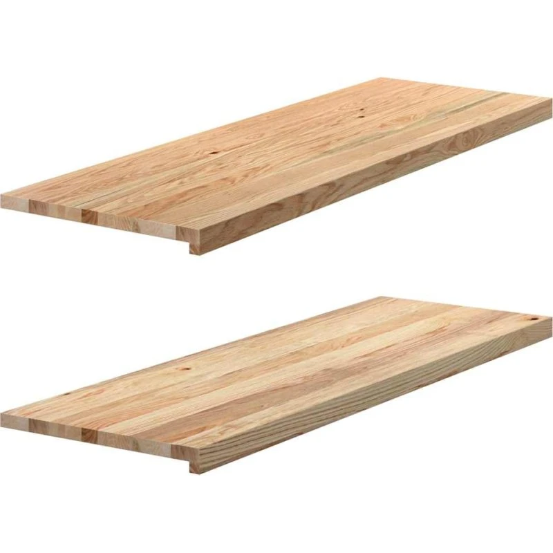 vidaXL Vindueskarme 2 stk 120x40x2 cm ubehandlet massivt egetræ
