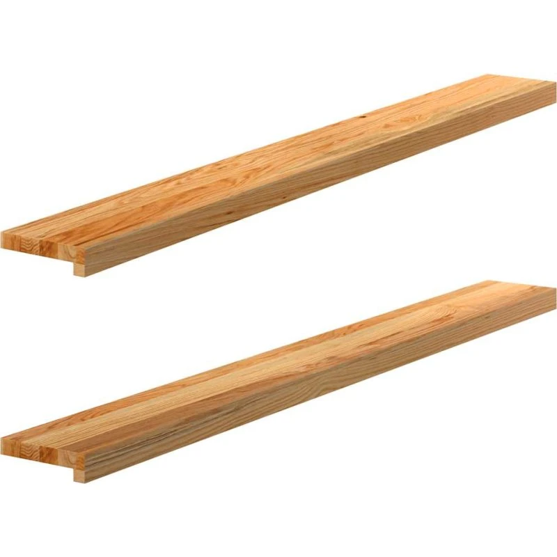 vidaXL Vindueskarme 2 stk lysebrun 140x15x2 cm massivt egetræ