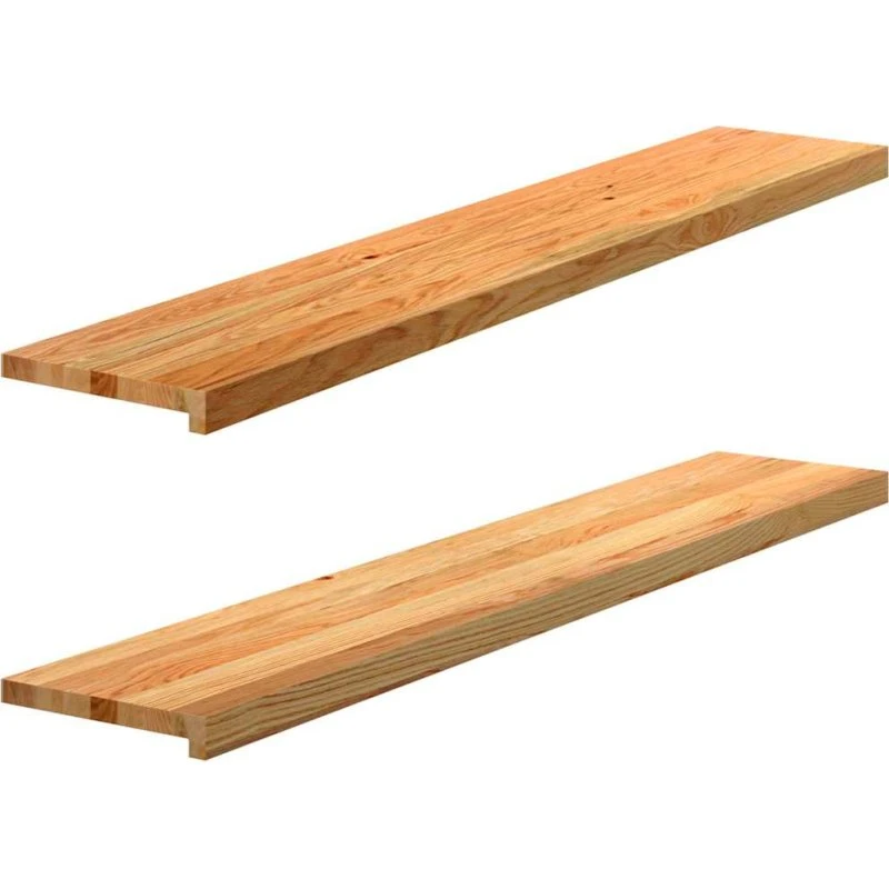 vidaXL Vindueskarme 2 stk lysebrun 140x30x2 cm massivt egetræ