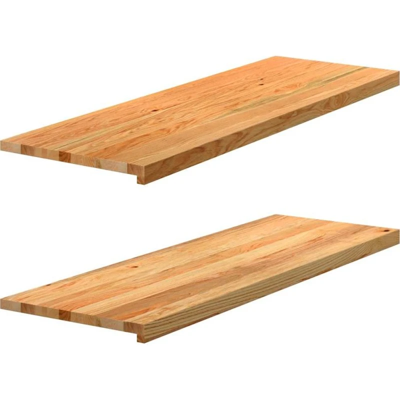 vidaXL Vindueskarme 2 stk lysebrun 120x40x2 cm massivt egetræ