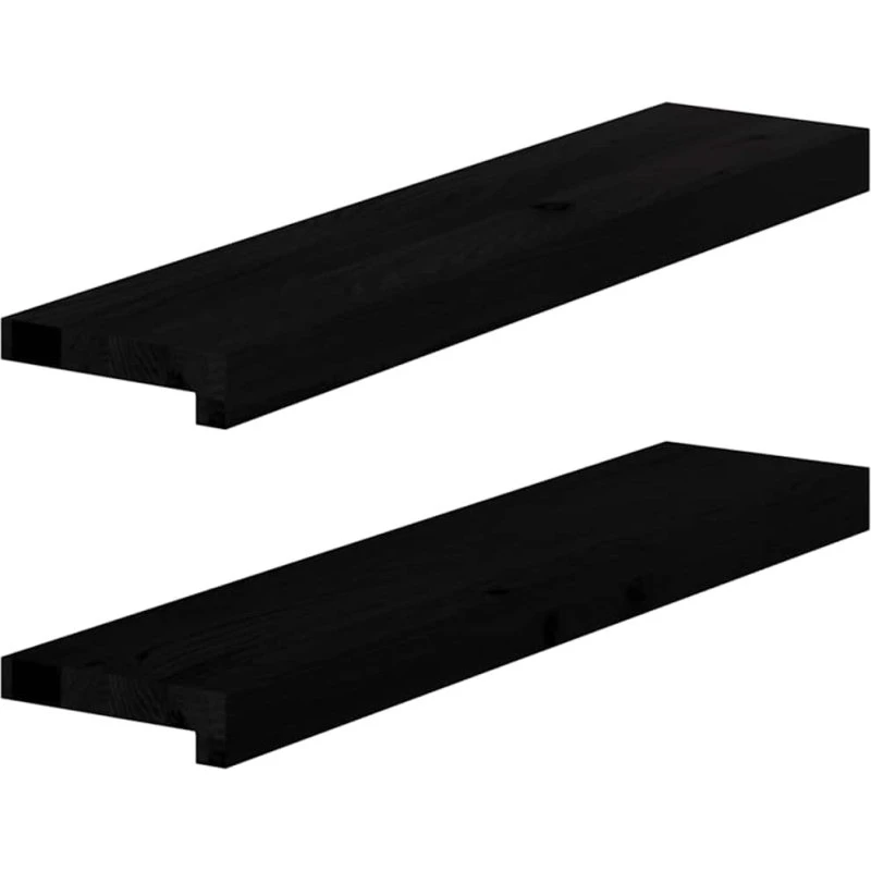 vidaXL Vindueskarme 2 stk mørkebrun 70x15x2 cm massivt egetræ