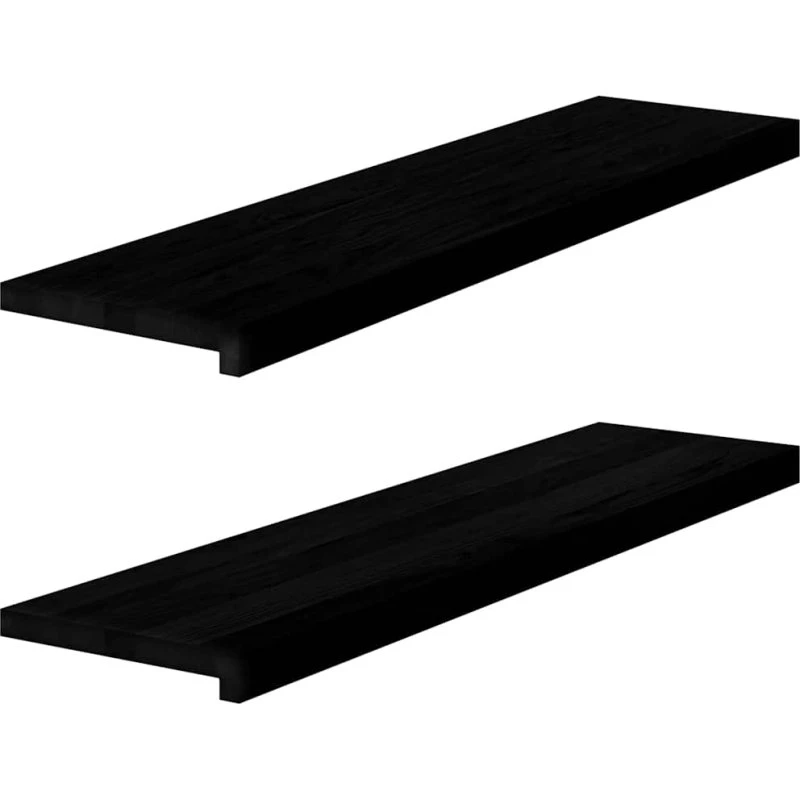 vidaXL Vindueskarme 2 stk, mørkebrun, 100x25x2 cm, massivt egetræ