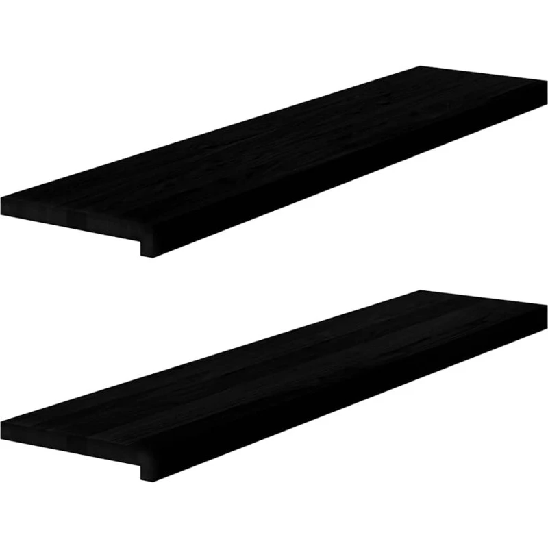 vidaXL Vindueskarme 2 stk, mørkebrun, 110x30x2 cm, massivt egetræ