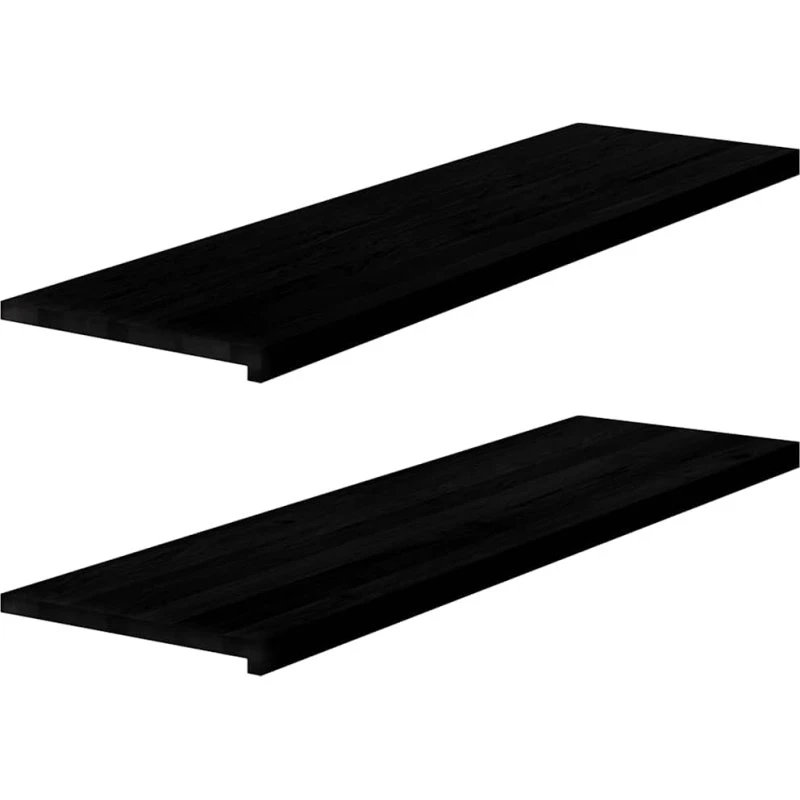 vidaXL Vindueskarme 2 stk mørkebrun 140x40x2 cm massivt egetræ