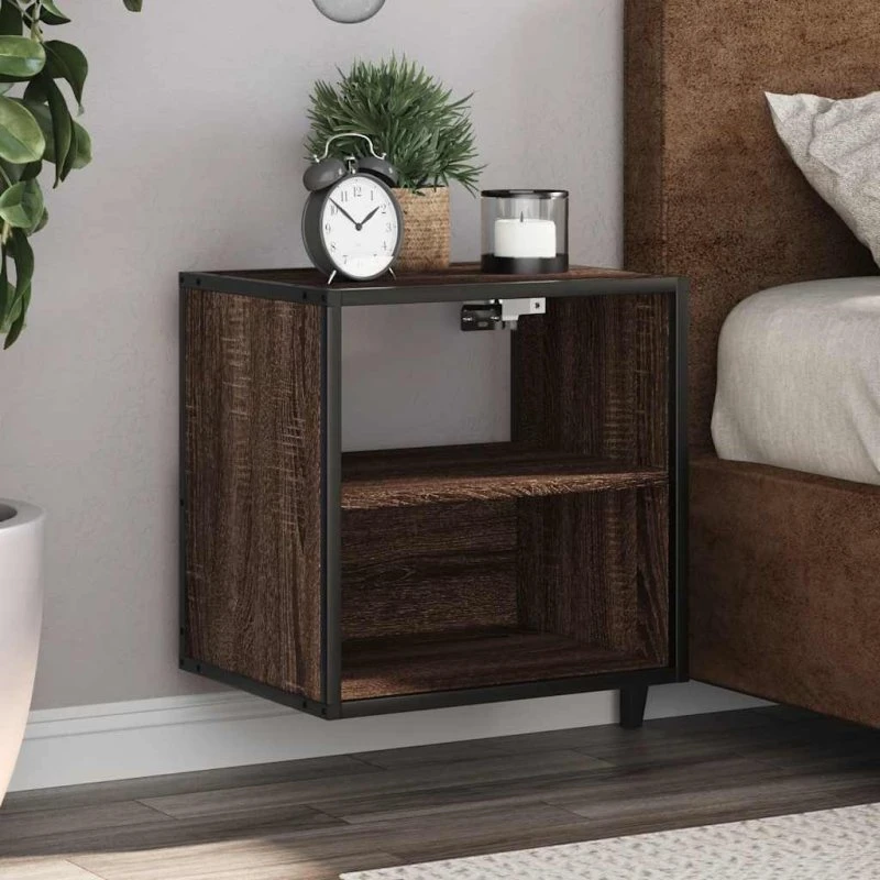 vidaXL Væghængt Sengebord 2 stk. 40x31x39,5 cm brun egetræsfarve