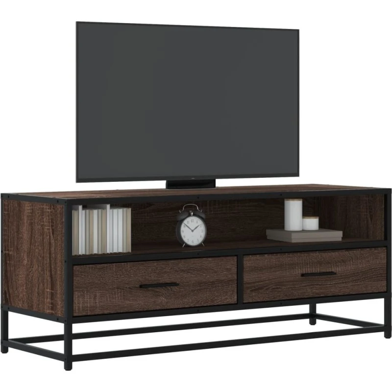 vidaXL tv-bord 100x34,5x40 cm konstrueret træ metal brun