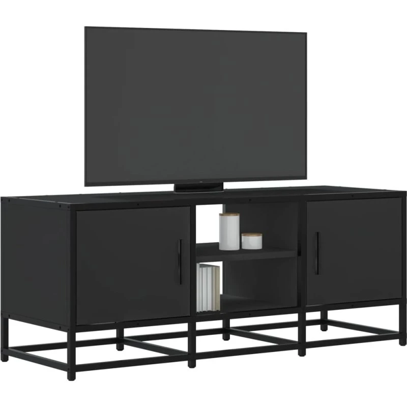 vidaXL tv-bord 100x35x41 cm konstrueret træ og metal sort