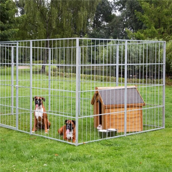 Hortus Hundegård lille model 120x240x180 cm - galvaniseret