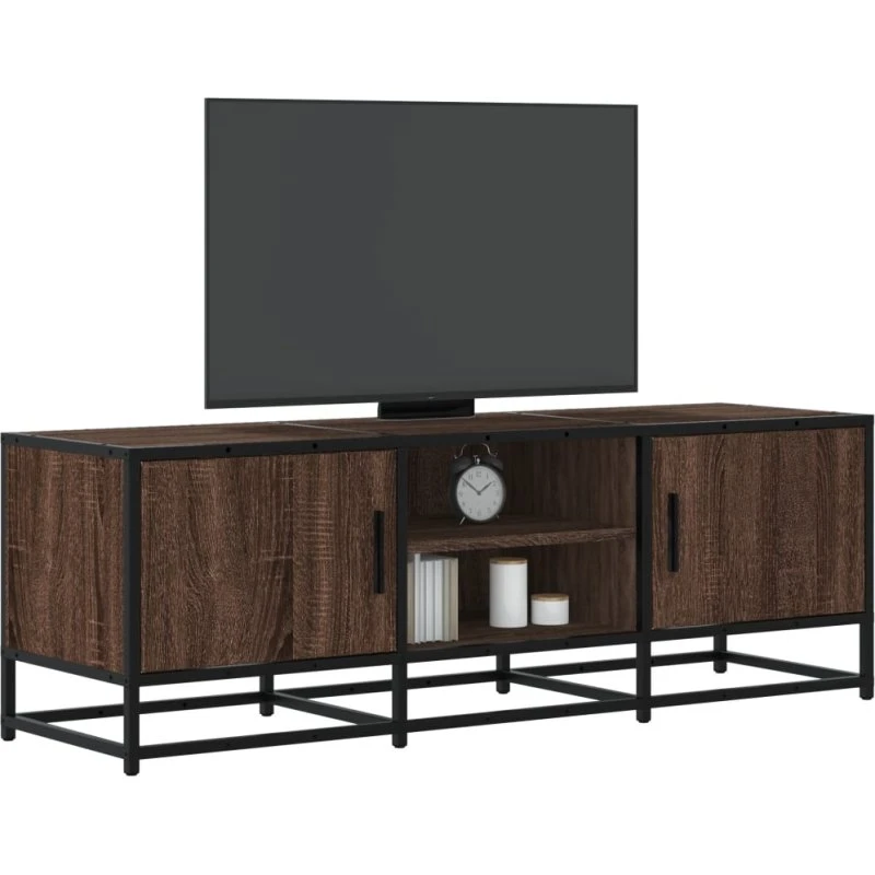 vidaXL tv-bord 120x35x41 cm konstrueret træ og metal brun