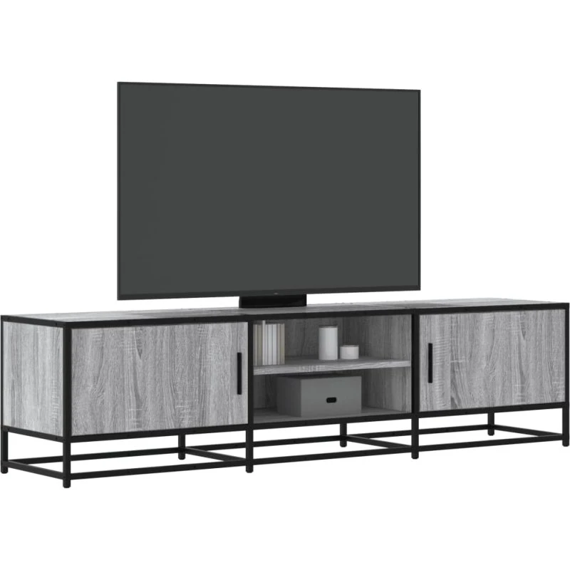 vidaXL tv-bord 160x35x41 cm konstrueret træ og metal grå sonoma-eg