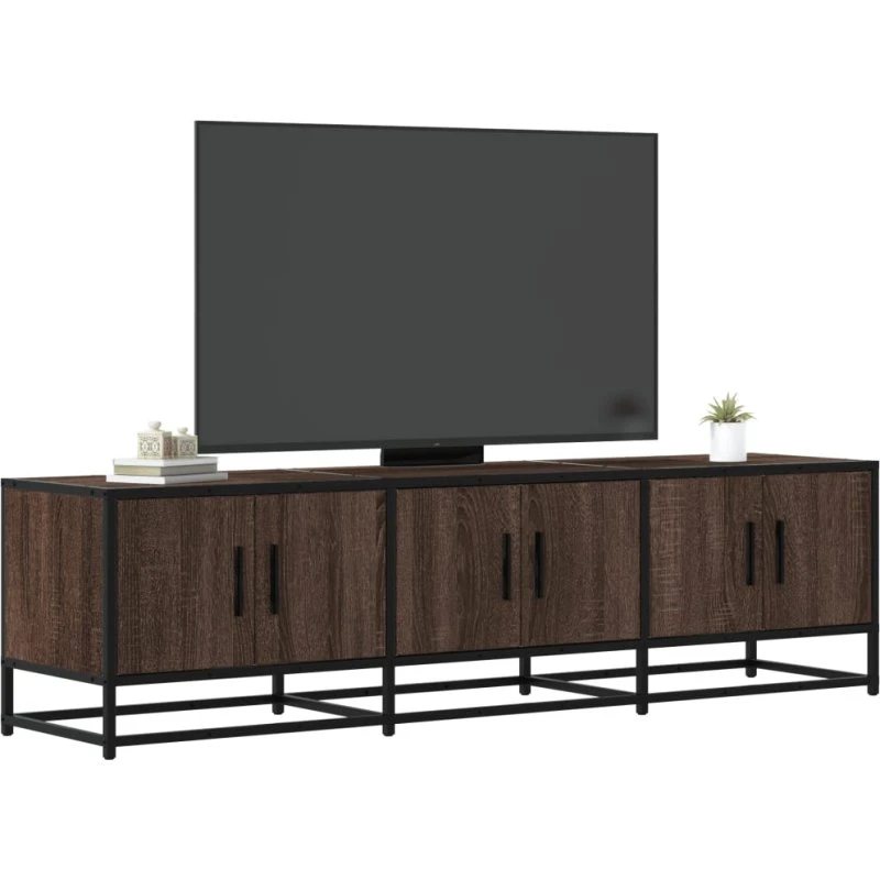 vidaXL tv-bord 150x35x41 cm konstrueret træ og metal brun