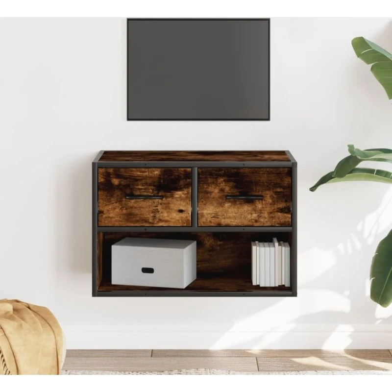vidaXL tv-bord 60x31x39,5 cm røget egetræsfarvet træ og metal
