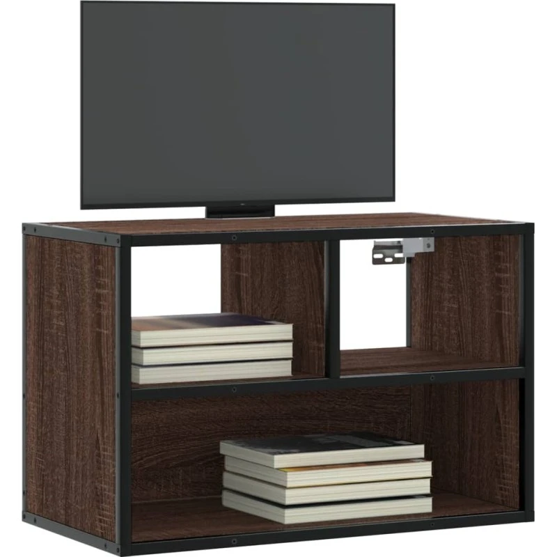 vidaXL tv-bord 60x31x39,5 cm konstrueret træ og metal brunt eg