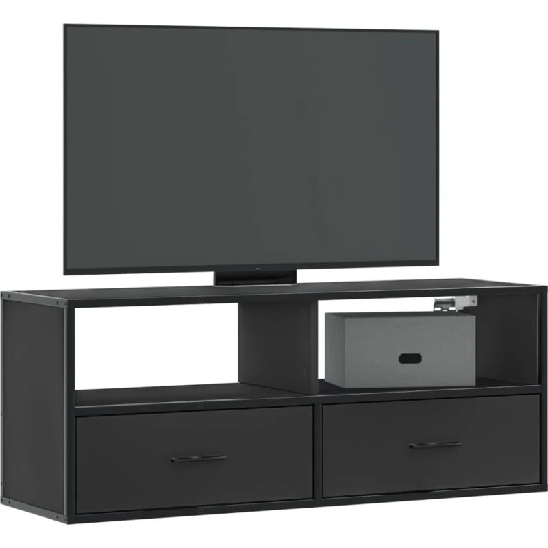 vidaXL tv-bord 100x31x39,5 cm konstrueret træ og metal sort