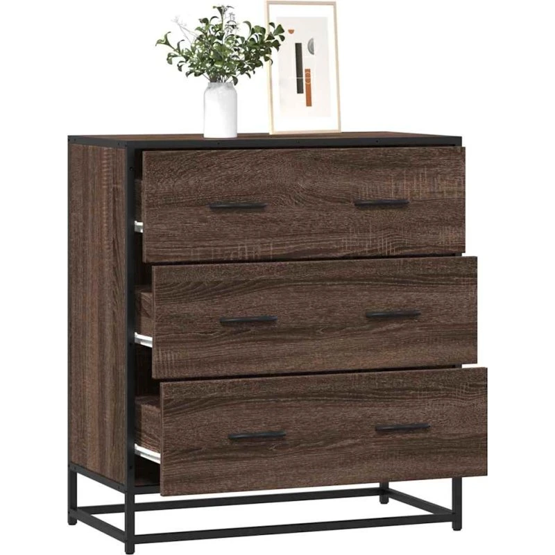 vidaXL Skab 68x35x76 cm Konstrueret Træ og Metal Brun