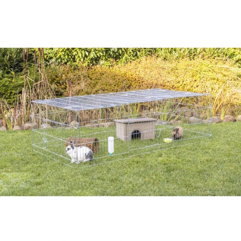 Trixie løbegård med låg Ditte, galvaniseret 216×116×65 cm