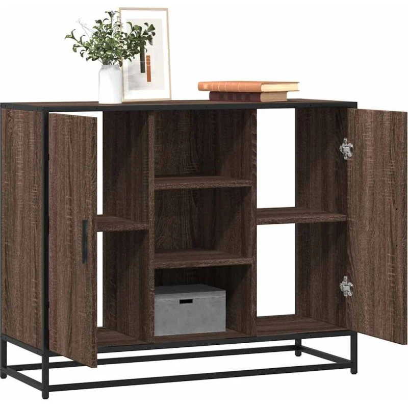 vidaXL Skænk 92x35x76 cm Konstrueret Træ Brun