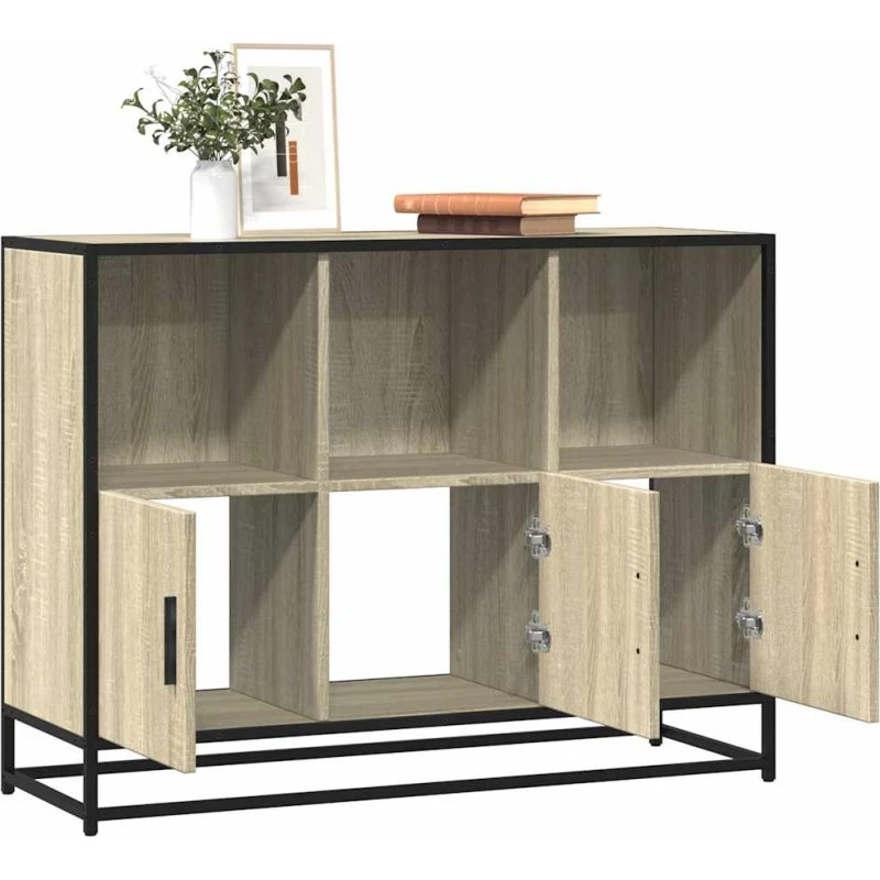 vidaXL Skænk 100x35x76 cm Konstrueret Træ Sonoma-eg