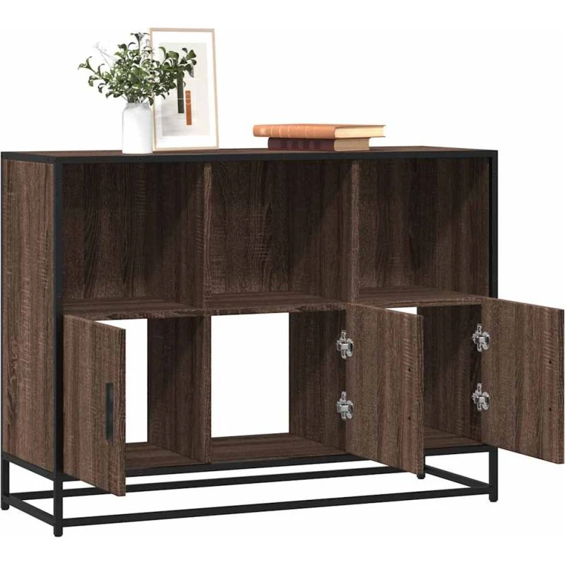 vidaXL Skænk 100x35x76 cm Konstrueret Træ Brun