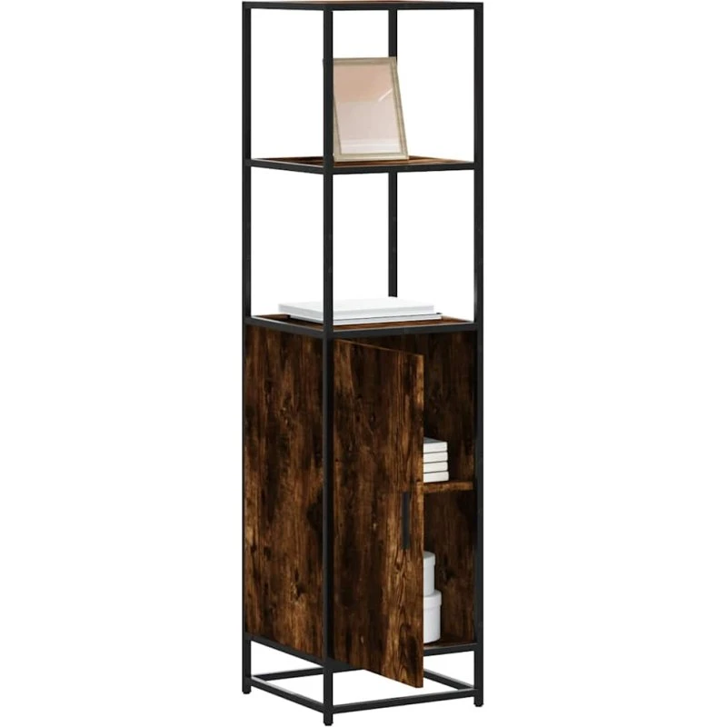 vidaXL Skab Sonoma-Eg 35,5x35x139 cm Konstrueret Træ og Metal