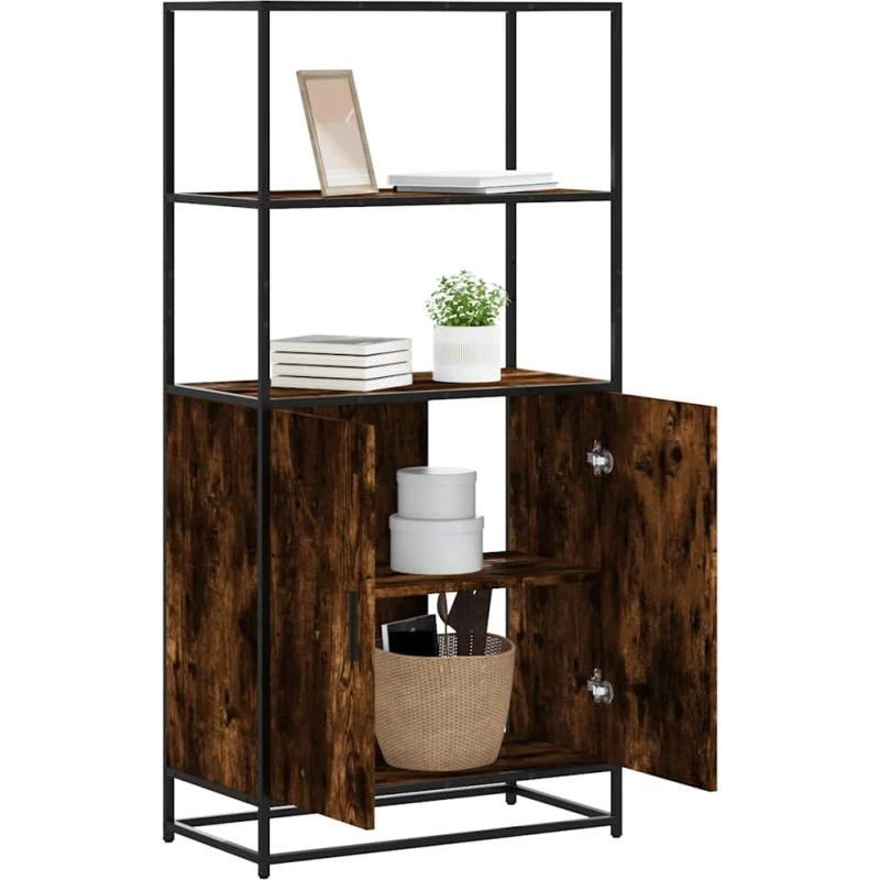 vidaXL Skab Sonoma-Eg 68x35x139 cm Konstrueret Træ og Metal