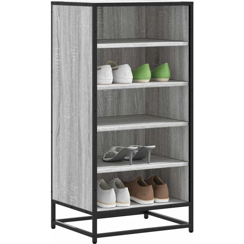vidaXL Skoreol 48x38x97,5 cm Konstrueret Træ Grå