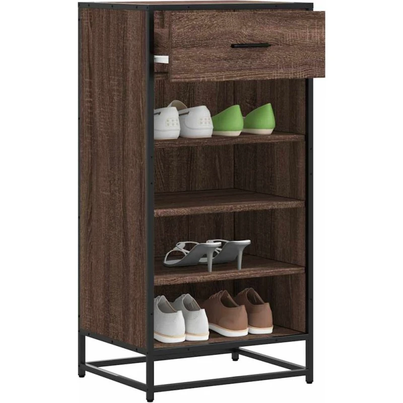 vidaXL Skoreol 48x38x97,5 cm Konstrueret Træ Brun