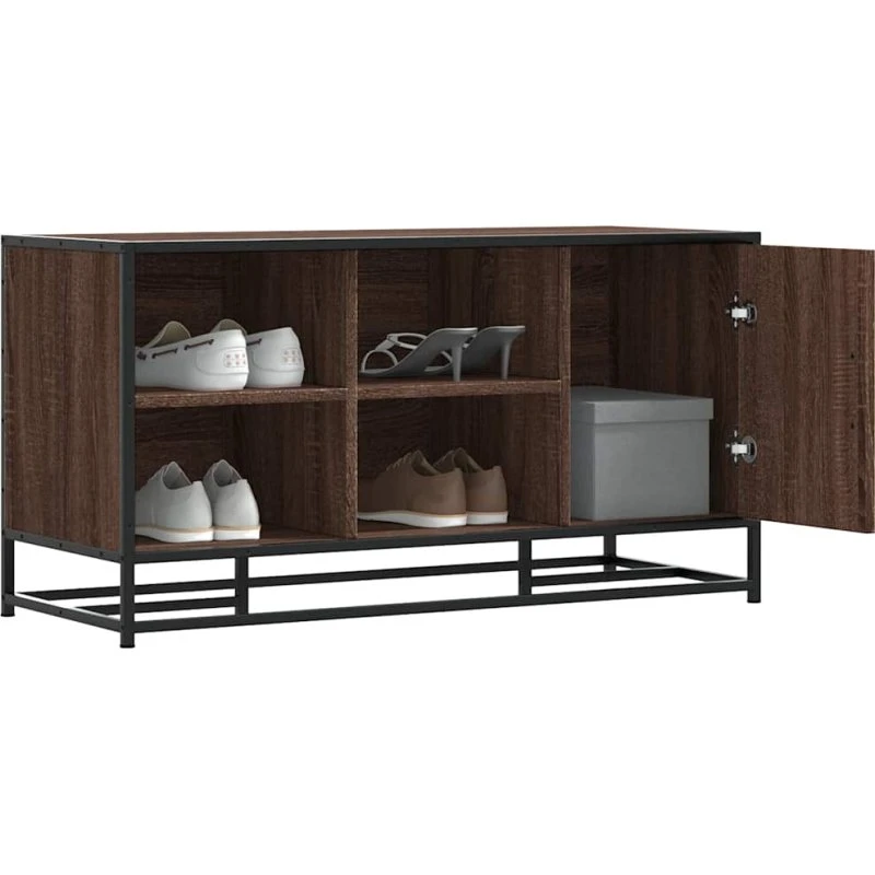 vidaXL Skobænk 100x40x53,5 cm Konstrueret Træ Metal Brun