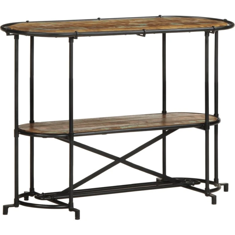 vidaXL Konsolbord 110x42x76 cm i Massivt Genbrugstræ med Jernstel
