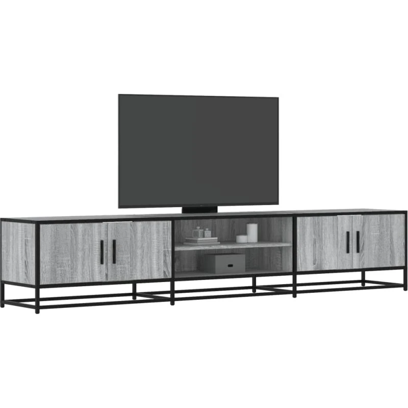 vidaXL tv-bord 210x35x41 cm konstrueret træ grå sonoma-eg