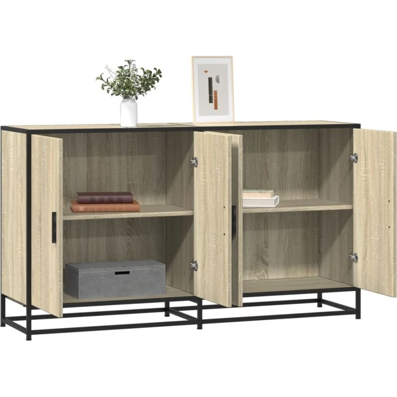 Sonoma-eg Skænk 134x35x76 cm Røget Eg