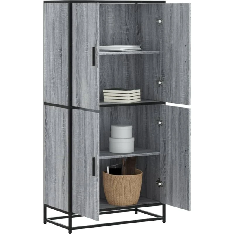 vidaXL Skab 68x35x139 cm Konstrueret Træ Grå Sonoma-Eg